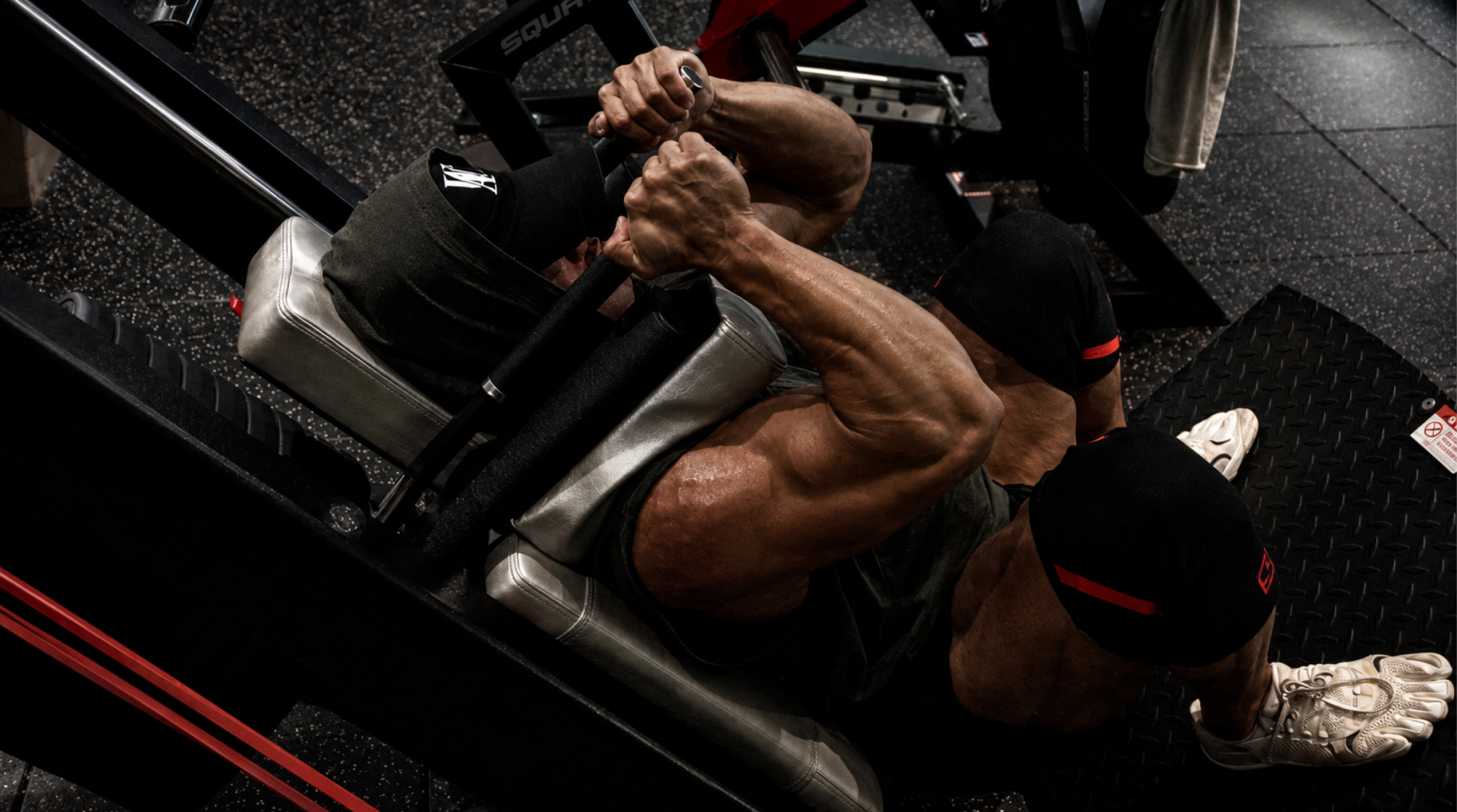 Bodybuilder in training